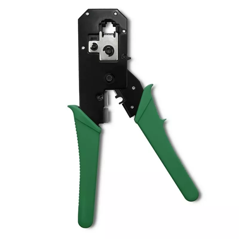 Ferramenta de cravar e cortar QOLTEC 54381 — Alicate de cravar para fichas de rede modulares e corta-cabos