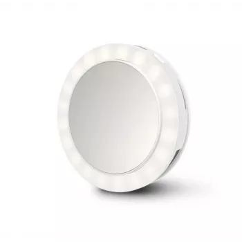Espelho de maquilhagem de pé Medisana 23603 — redondo, branco, a pilhas, dobrável, iluminação integrada