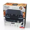 Máquina de waffles Adler AD 3087 — máquina de waffles belgas elétrica, 2200 W, 2 placas retangulares 9×17 cm, preta