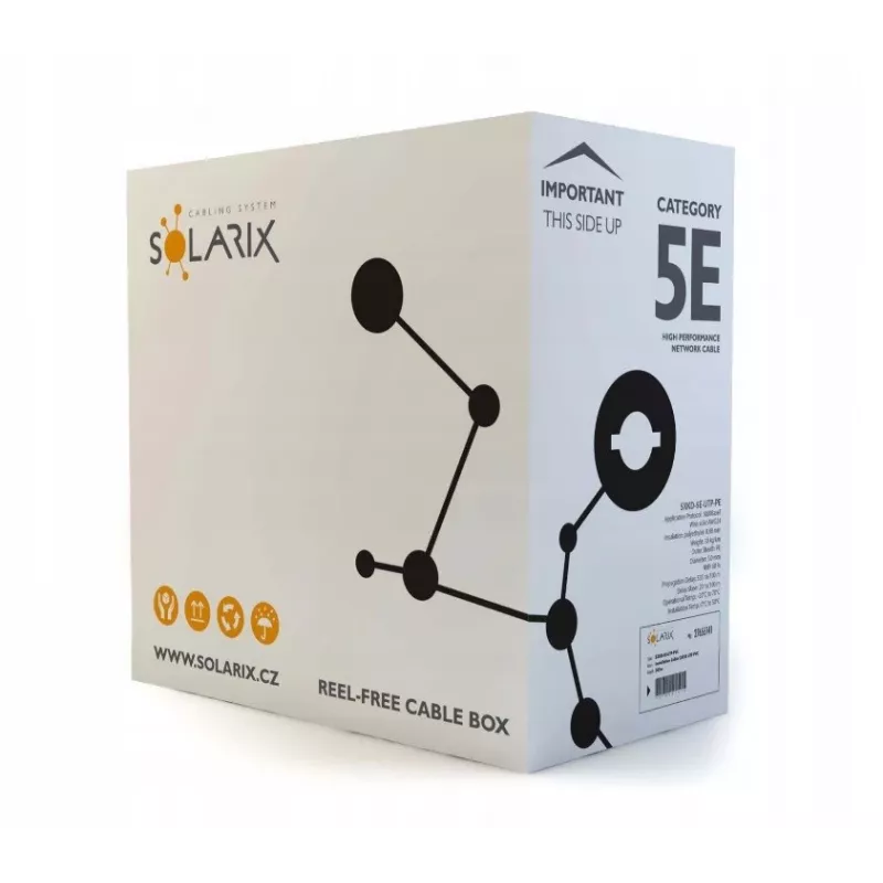 Cabo de rede Solarix SXKD-5E-UTP-PE UTP CAT5E 305m preto