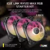 Ventoinha de caixa Corsair iCUE LINK RX120 MAX ARGB 120mm pack de 3 preta