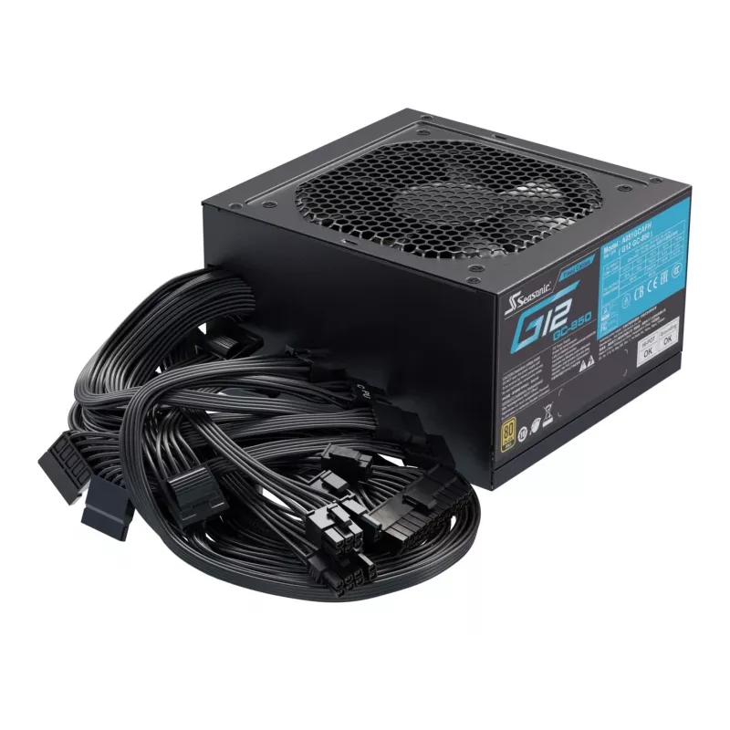 Fonte de alimentação Seasonic 850W G12 GC-850 80+Gold alimentação ATX preto
