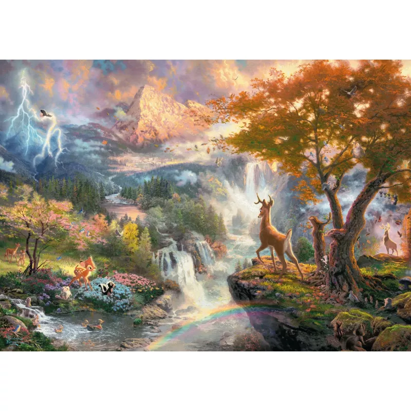 Schmidt Spiele 59486 Thomas Kinkade: Disney Bambi puzzle, 1000 peças, 69,3 x 49,3 cm, a partir dos 12 anos