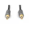 Cabo de áudio Digitus 3,5 mm jack para 3,5 mm jack, 1,8 m, preto