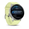 Garmin Venu 4 45 mm 010-03014-02 smartwatch, prateado com bracelete de silicone cor de limão