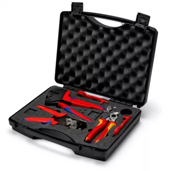 Conjunto de alicates de cravar Knipex 97 91 04 V01 cinzento laranja vermelho 5 peças