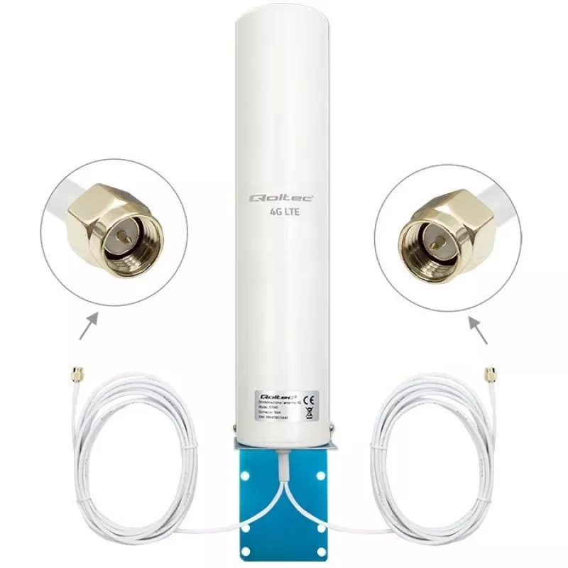 Antena dupla 4G-LTE omnidirecional QOLTEC 57045 12 dBi