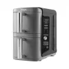 Ninja SL400EU Fritadeira dupla 9,5 L 2470 W fritadeira de ar quente preta, cinzenta