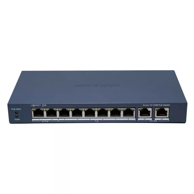 Switch de rede Hikvision DS-3E1310HP-EI(B) Fast Ethernet gerido (10/100) Power over Ethernet (PoE) cinzento