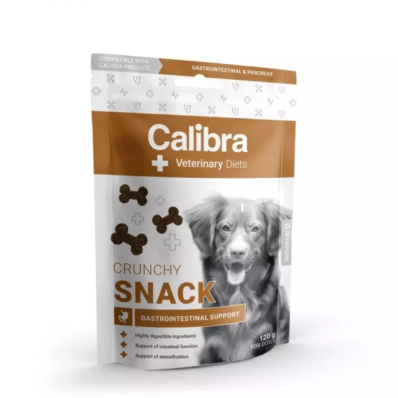 Snack para cão Calibra Veterinary Diets Crunchy Snack Gastrointestinal 120 g — funcional, sem cereais, sabor a peixe
