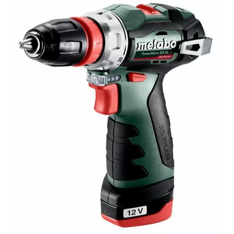 Metabo PowerMaxx BS BL Q 601749500 berbequim-aparafusadora a bateria, 12V, 38 Nm, 2x 2,0 Ah