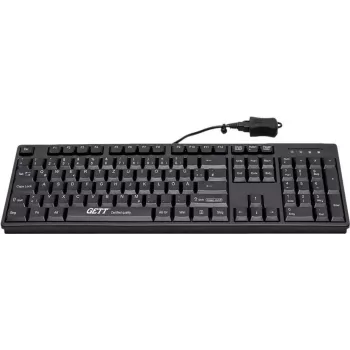 Teclado USB com fio GETT GCQ CleanType Easy Basic — 105 teclas, à prova de água, antimicrobiano