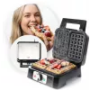 Máquina de waffles PROMIS WAP1600 – 2 porções retangulares, placas, 1200 W, antiaderente, termostato, punho que não aquece, indicadores LED