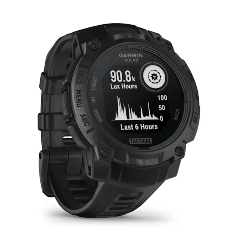 Smartwatch GARMIN Instinct 3 45mm Solar Tactical Edition preto — 45 mm, função de carregamento solar, GPS, medidor de frequência cardíaca