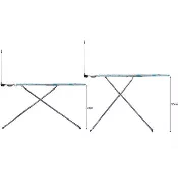 Tábua de passar a ferro tamanho grande Vileda 163316 — tábua 1200x380 mm, altura ajustável 75–96 cm, pernas em aço inoxidável, apoio para ferro