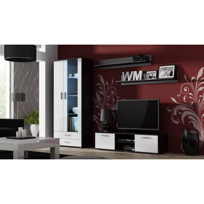 Suporte de TV Cama SOHO 140 preto/branco brilhante