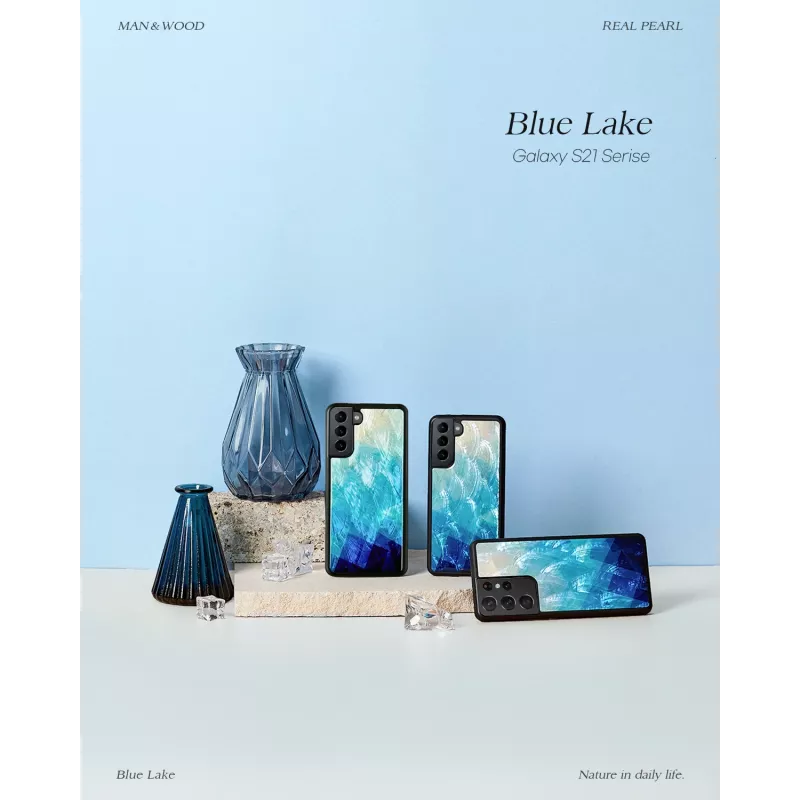 Capa de proteção iKins para Samsung Galaxy S21 em Blue Lake preto
