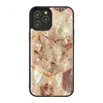 Capa de proteção iKins para Apple iPhone 12 / 12 Pro – design mármore rosa
