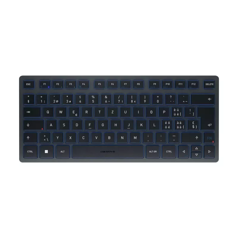 Teclado Bluetooth CHERRY KW 7100 MINI BT QWERTZ Suíço Azul Wireless