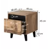 Cama Meble NORD mesa de cabeceira, conjunto de 2 unidades, 40×38×45 cm, carvalho Wotan/antracite