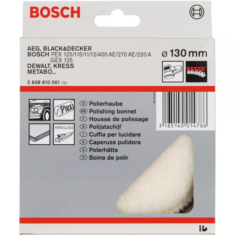 Discos de pele de cordeiro Bosch 2608610001 diâmetro 13 cm cinzento