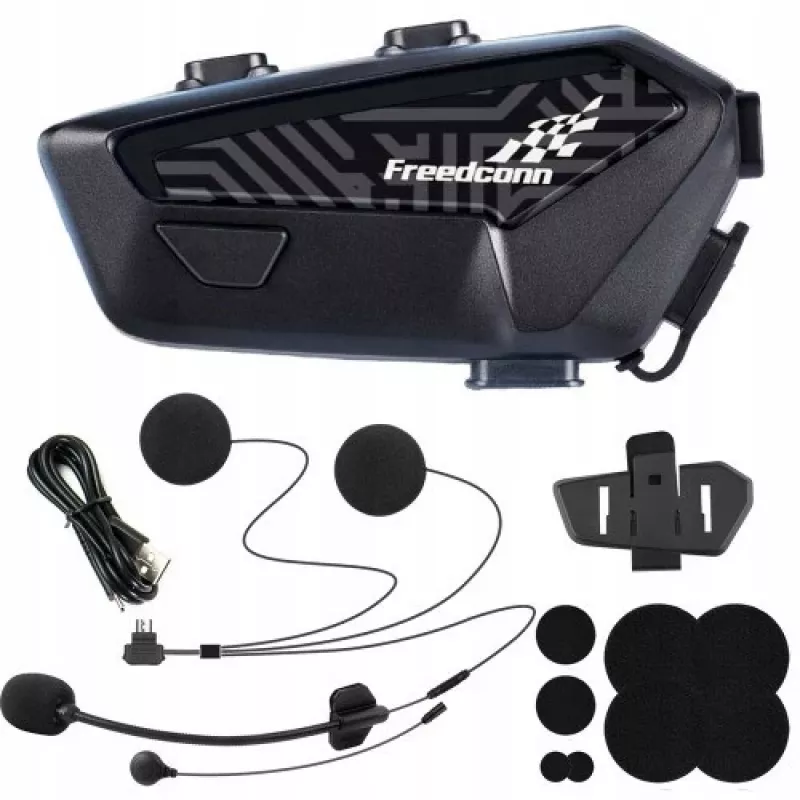 Sistema de comunicação para motociclo FreedConn F1 Plus V2 EU BT 5.4+EDR, alcance até 500 m, FALA POLACO