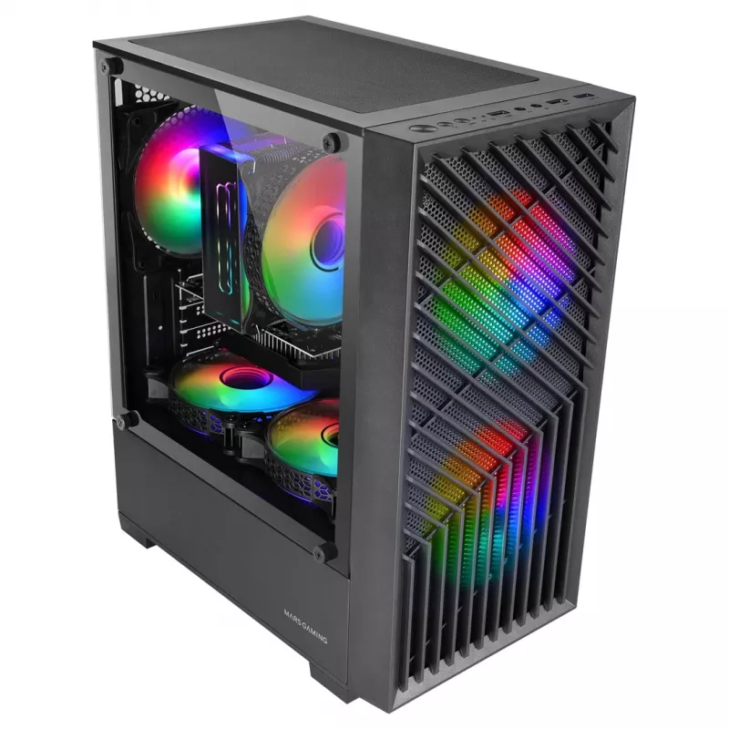 Tacens Mars MC-VORTEX caixa mATX, preta, 3 ventoinhas FRGB de 120 mm