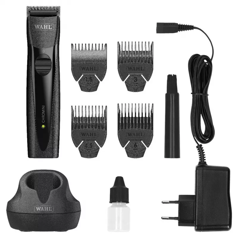 Máquina de cortar cabelo Wahl ChroMini preta sem fios, bateria NiMH, modelo 1591-0466