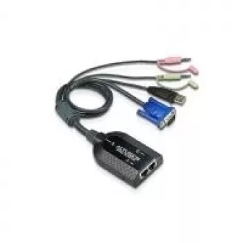 Cabo adaptador KVM ATEN Dual USB - VGA para CAT5e/6 com suporte de áudio e virtual media (apenas para KM0932)