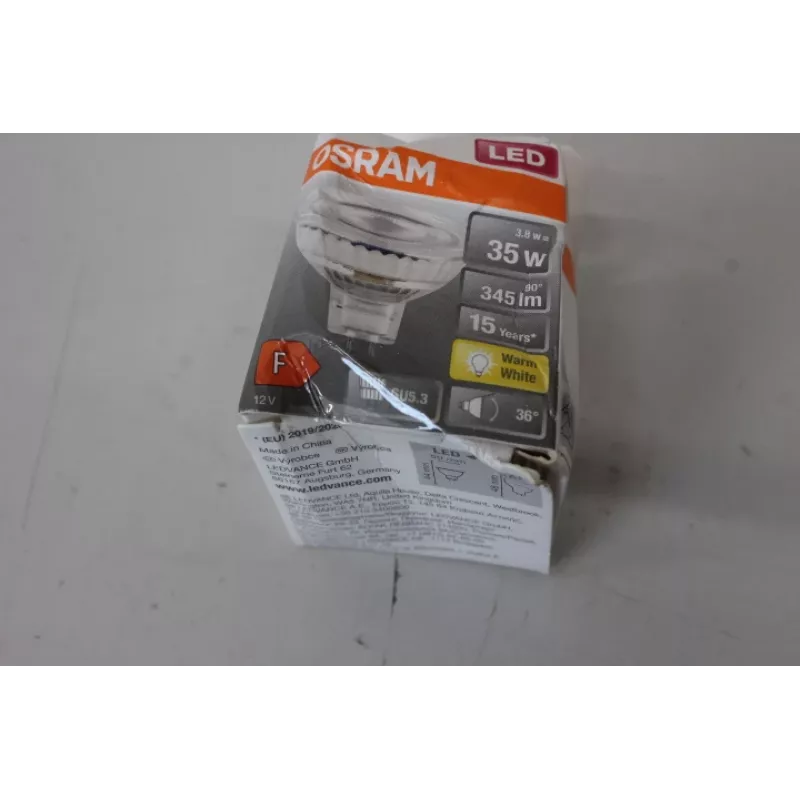 Lâmpada refletora LED LEDvance Parathom MR16 3,8W branco quente (equivalente a halogéneo de aprox. 35–40W)