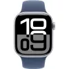 APPLE Watch Series 10 GPS 42 mm caixa de alumínio prateada com braçadeira desportiva Denim – S/M