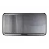 Grelhador de mesa elétrico Rommelsbacher BBQ 2003 — 1900 W, 50×25 cm, canelado + teppanyaki, termostato contínuo, prateado/preto
