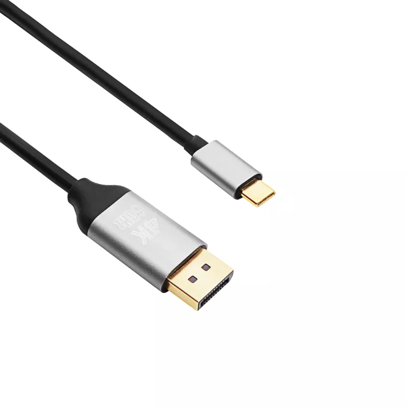 Akyga AK-AV-16 Cabo USB-C para DisplayPort, 4K 60 Hz, 1,8 m, preto