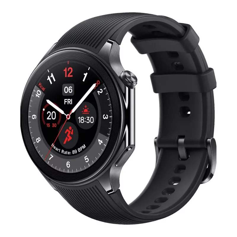 OnePlus Watch 2 - 46 mm - smartwatch com pulseira - fluoroelastómero - tamanho do pulso: 140-210 mm - ecrã 3,63 cm (1,43)