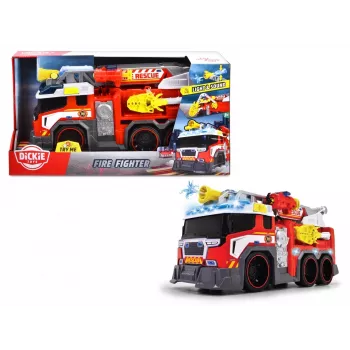Carro de brincar bombeiros Dickie modelo 203307000 — a pilhas, a partir dos 3 anos, cores: preto/azul/vermelho/branco/amarelo