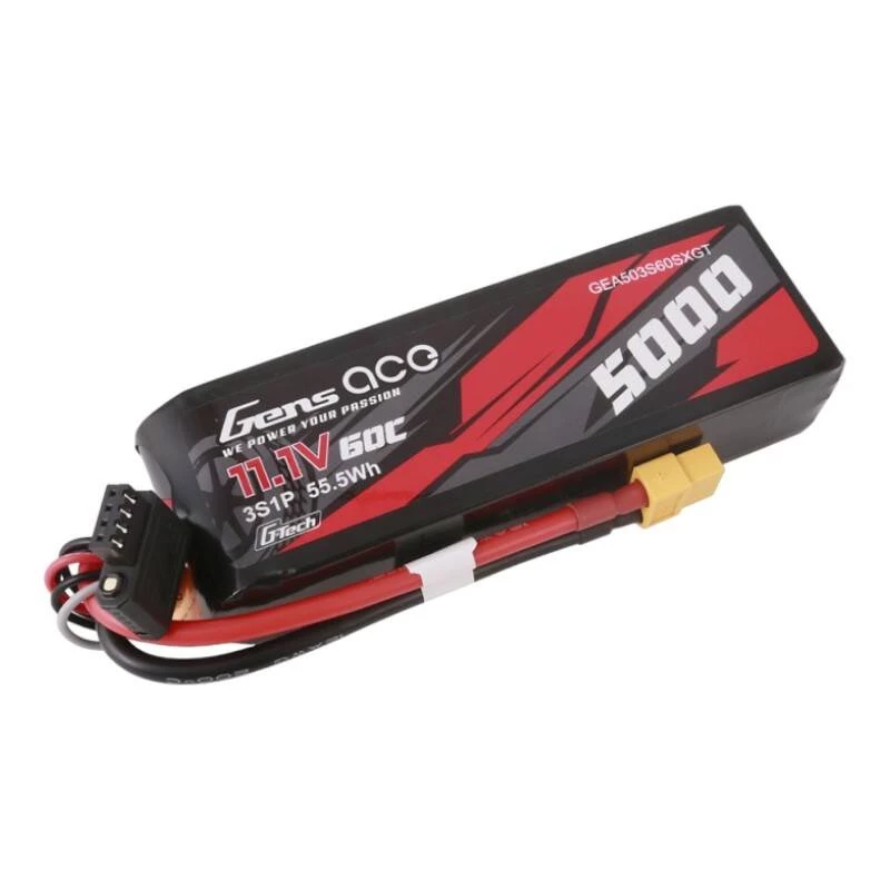 Gens ace G-Tech 5000mAh 11.1V 60C 3S1P Lipo Short-Size com ficha XT60