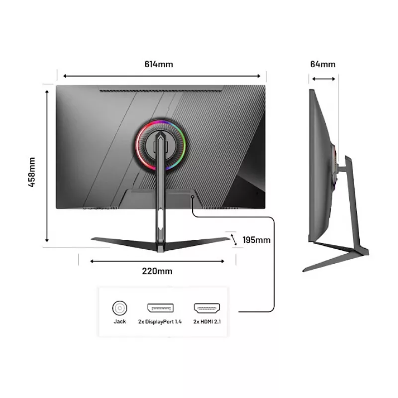 Monitor de computador JAPANNEXT JN-I270UHD16FHD32 68,6 cm (27 polegadas) 3840 x 2160 píxeis 4K Ultra HD LED preto
