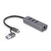 Estação de acoplamento e replicador de portas para portátil DeLOCK 64282 com fios USB 3.2 Gen 1 (3.1 Gen 1) Type-C cinzento (64282)