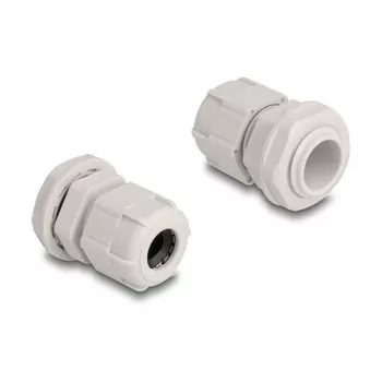 Prensa-cabos M16 DELOCK, plástico, cinzento, pack de 10