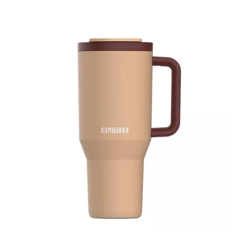 Copo térmico com palhinha telescópica Kambukka Rio Tumbler 950 ml Almond Dream