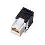 Ficha de cabo RJ45 Alantec MB001, conector fêmea reto, contactos banhados a ouro, AWG 22/24, 568 A, termoplástico, preto/branco