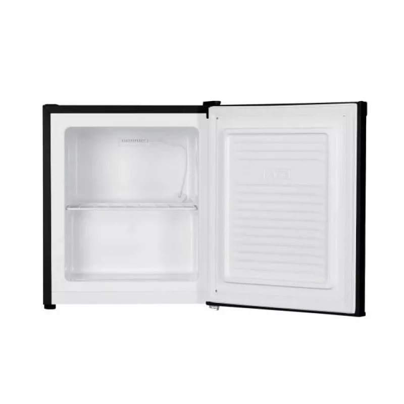 Arca congeladora HEINRICH'S HGB 5088 SW DF — congelador vertical, 33 l de capacidade útil, 220–240 V, 50 Hz, 470×440×510 mm, preto