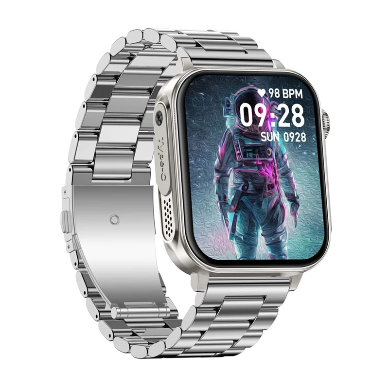 Smartwatch Colmi P80 Steel Silver com Bluetooth e medidor de frequência cardíaca