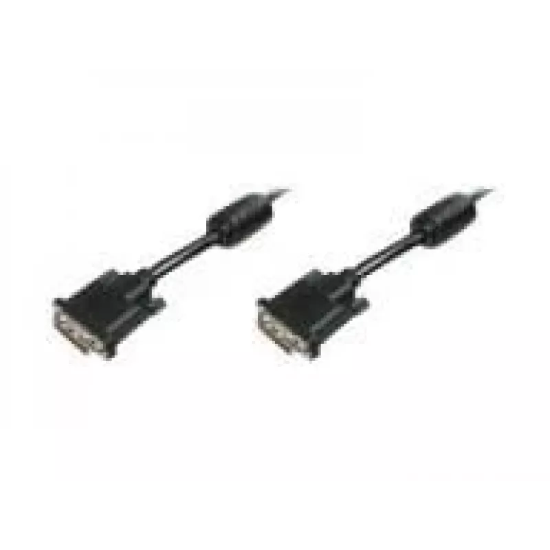 DIGITUS - Cabo DVI - Dual Link - DVI-D (M) - DVI-D (M) - 5,0 m - moldado, parafusos de orelhas - preto (AK-320101-050-S)