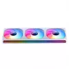 Kit de ventoinhas para radiador 360mm ARGB PWM Jonsbo ZB-360 branco — 3 ventoinhas 120mm PWM ARGB para radiadores de refrigeração líquida
