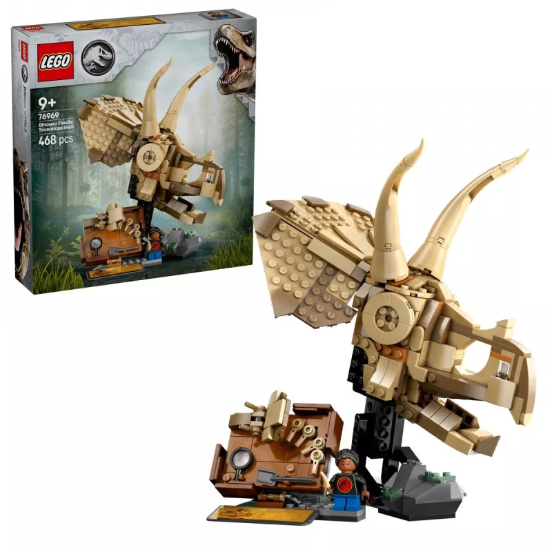 LEGO JURASSIC WORLD 76969 Fósseis de dinossauro: crânio de Triceratops