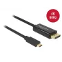 Delock Cabo USB Type-C macho > DisplayPort macho (DP Alt Mode) 4K 60 Hz 3m preto