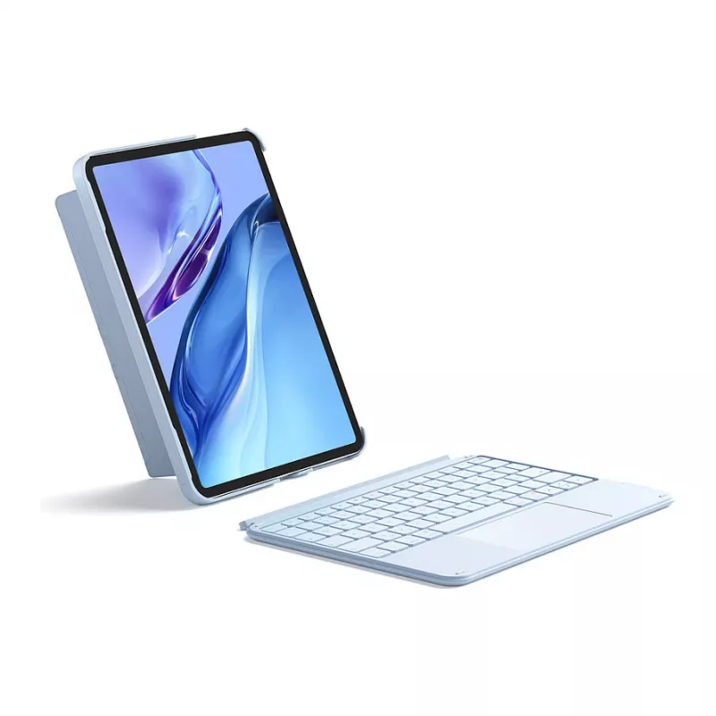Teclado Inateck KB04122 QWERTZ Bluetooth com touchpad, bateria integrada de 500 mAh, azul