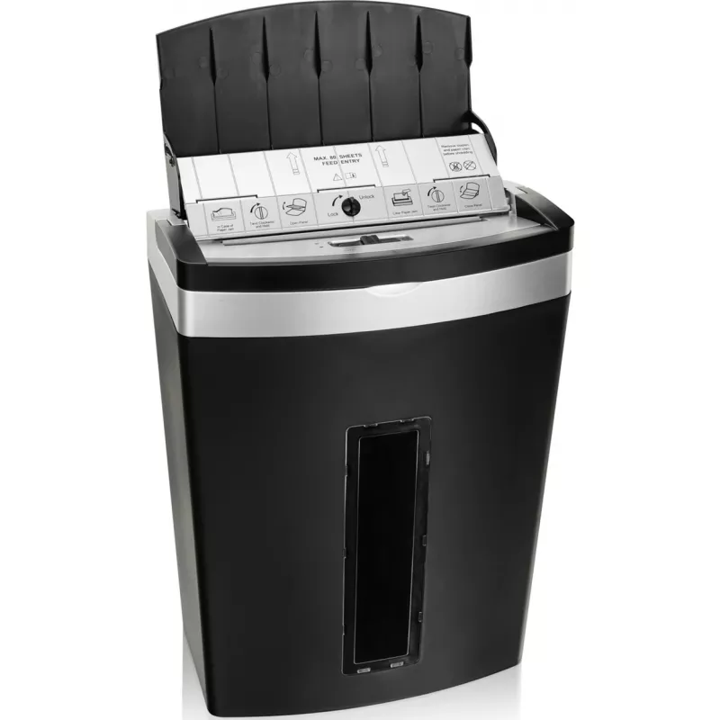 Destruidora de documentos Peach PS600-10, corte micro, 63 dB, preto, prateado
