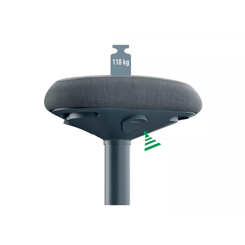 Cadeira de escritório Leitz 65440089 assento acolchoado cinzento estrutura em plástico